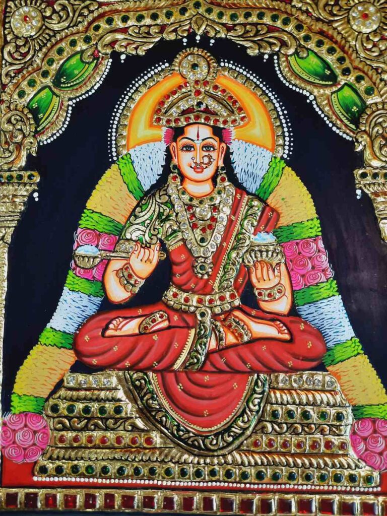 Shop Our Handmade Gajalakshmi Tanjore Painting Online - JLine Arts