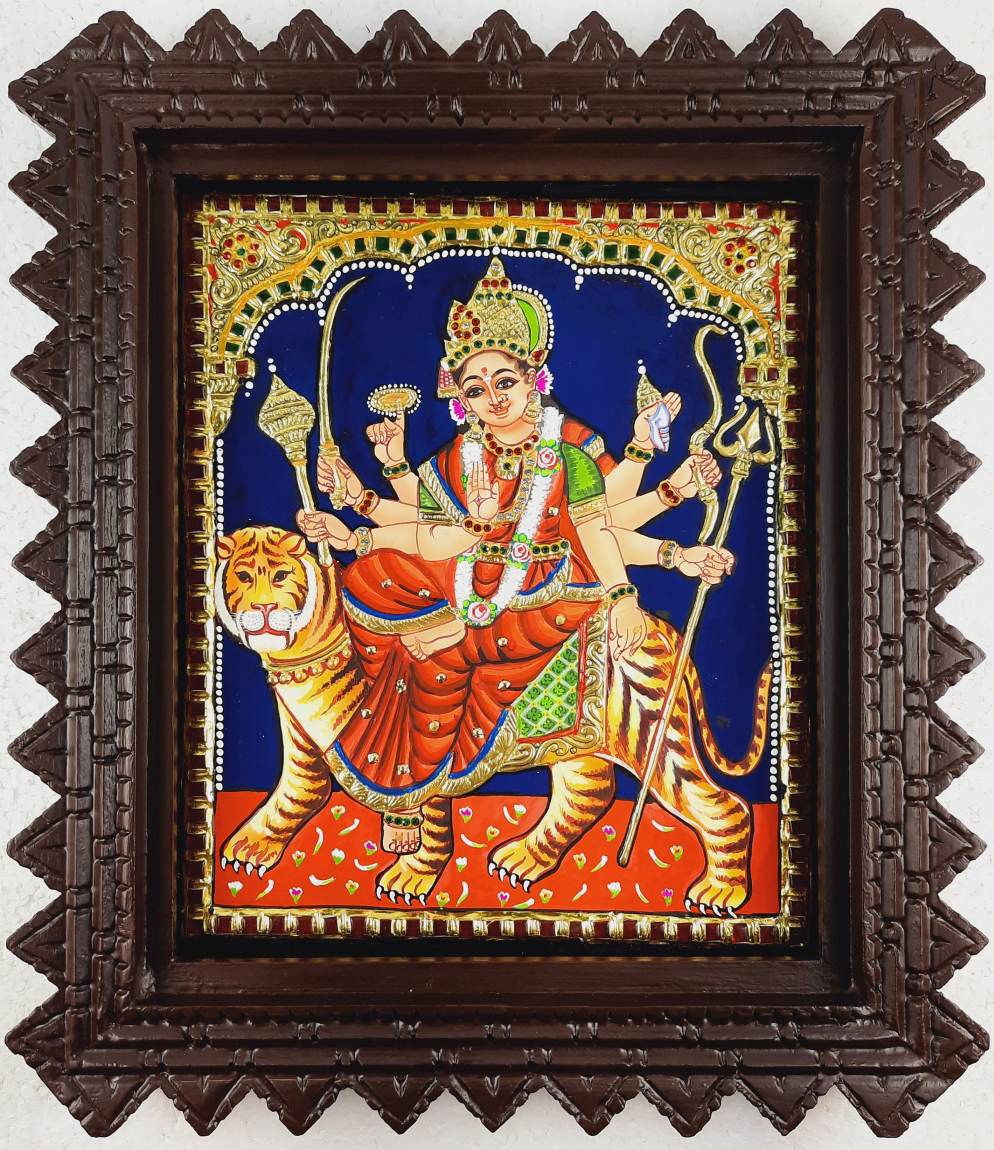 Goddess Durga Devi Tanjore Painting