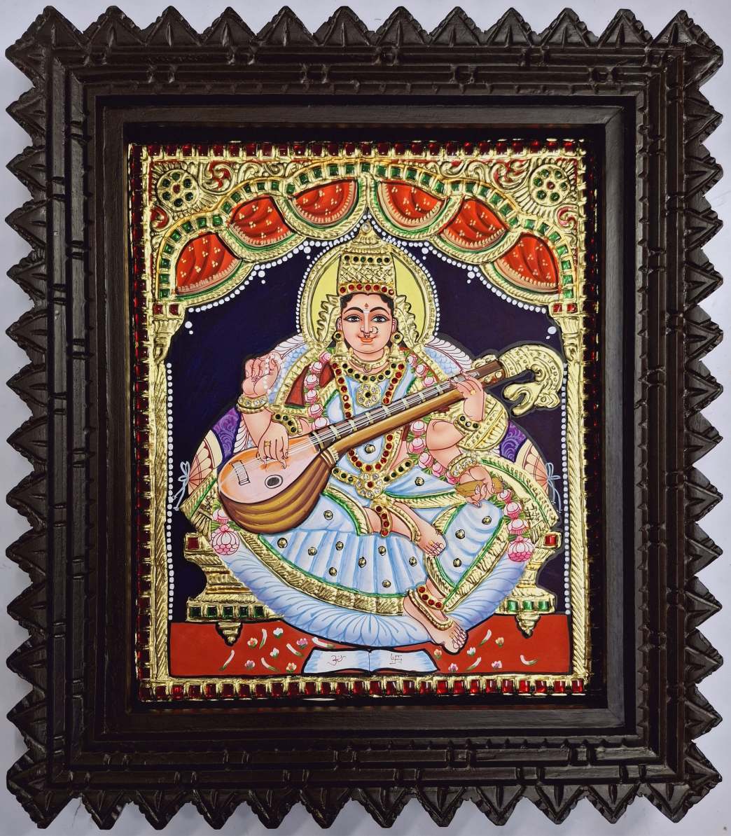 Saraswathi Tanjore Painting