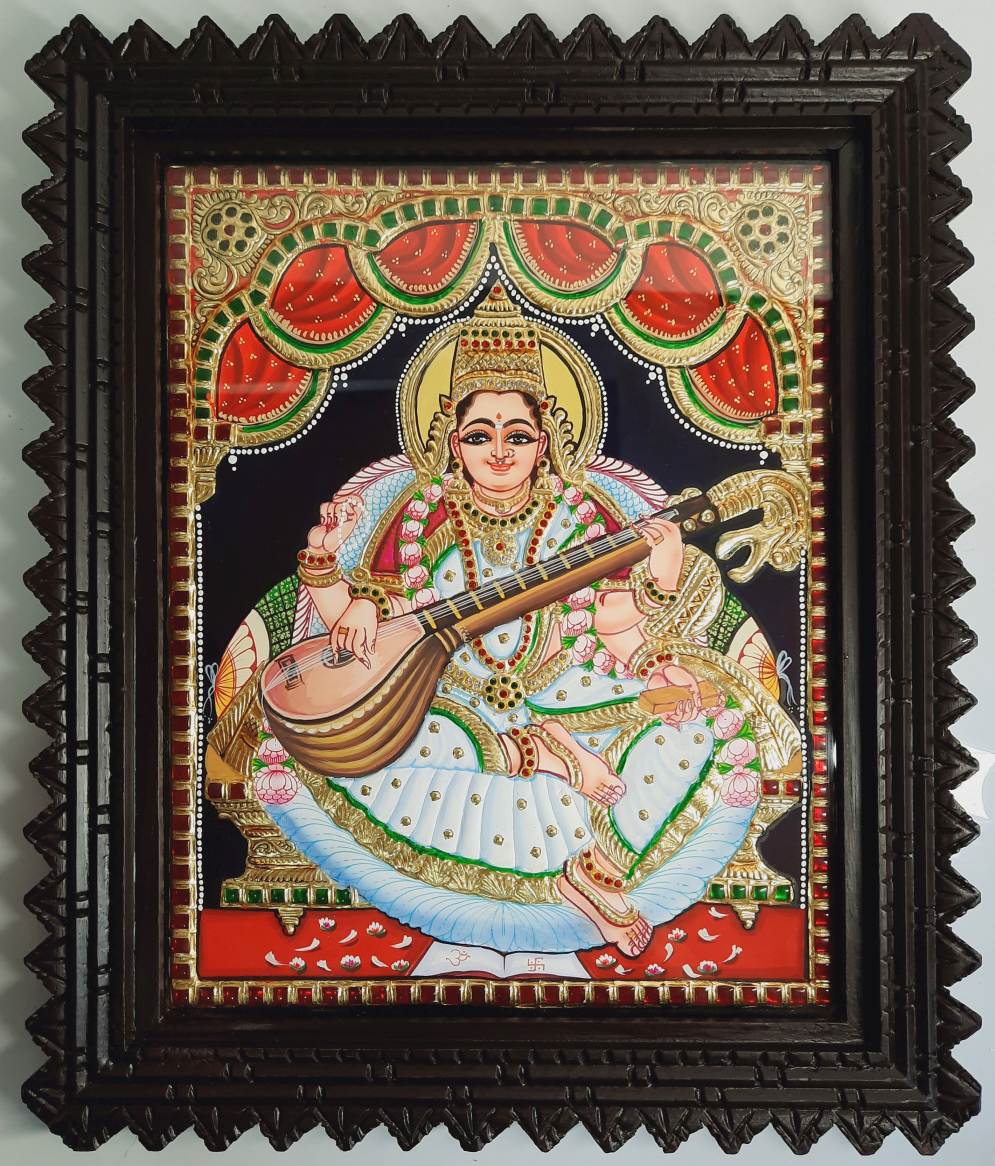 Saraswathi Tanjore Painting