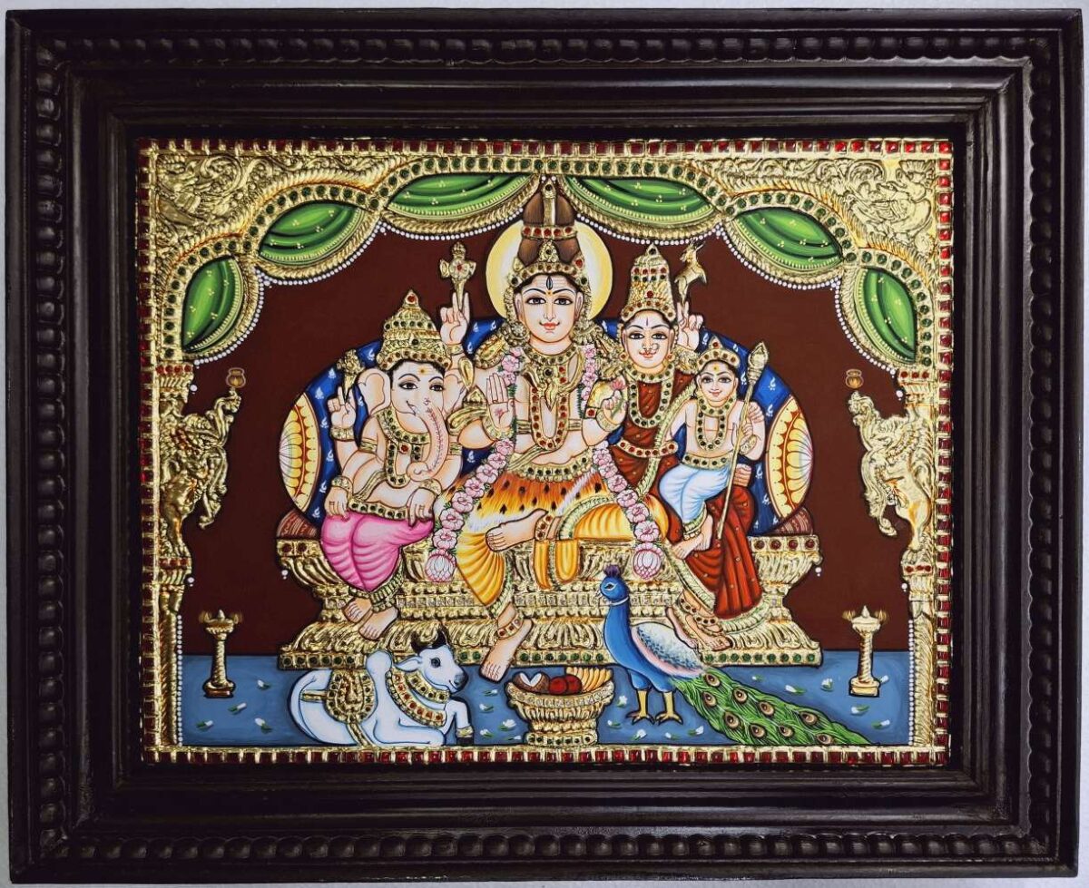 Shiva Family Tanjore Painting