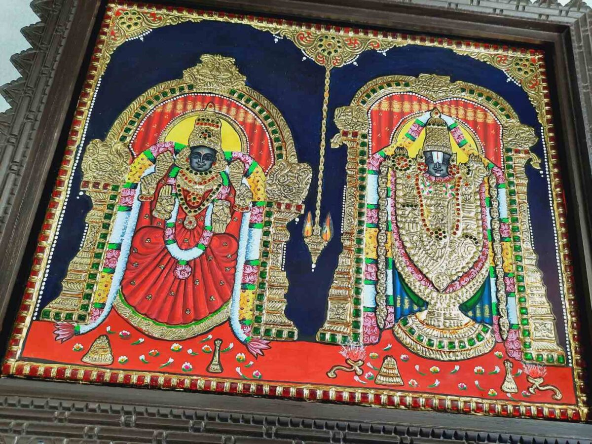 Balaji Padmavathi Thayar Tanjore Painting