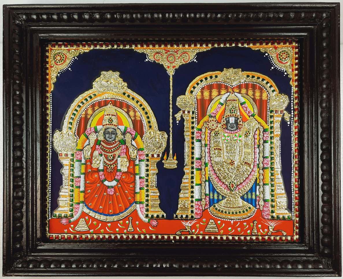 Balaji Padmavathi Thayar Tanjore Painting