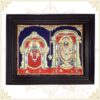 Balaji Padmavathi Tanjore painting with 22K gold foil and teakwood frame