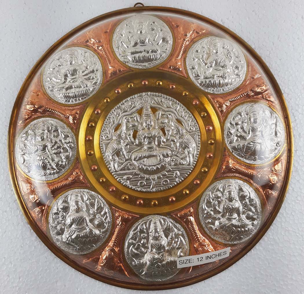 Thanjavur Art Plate Gajalakshmi with Astalakshmi