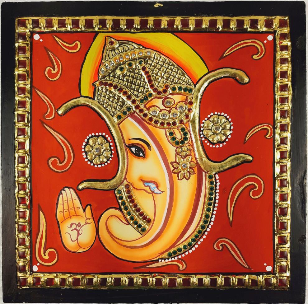 Buy Ganesha Tanjore Painting Online - JLine Arts & Silks