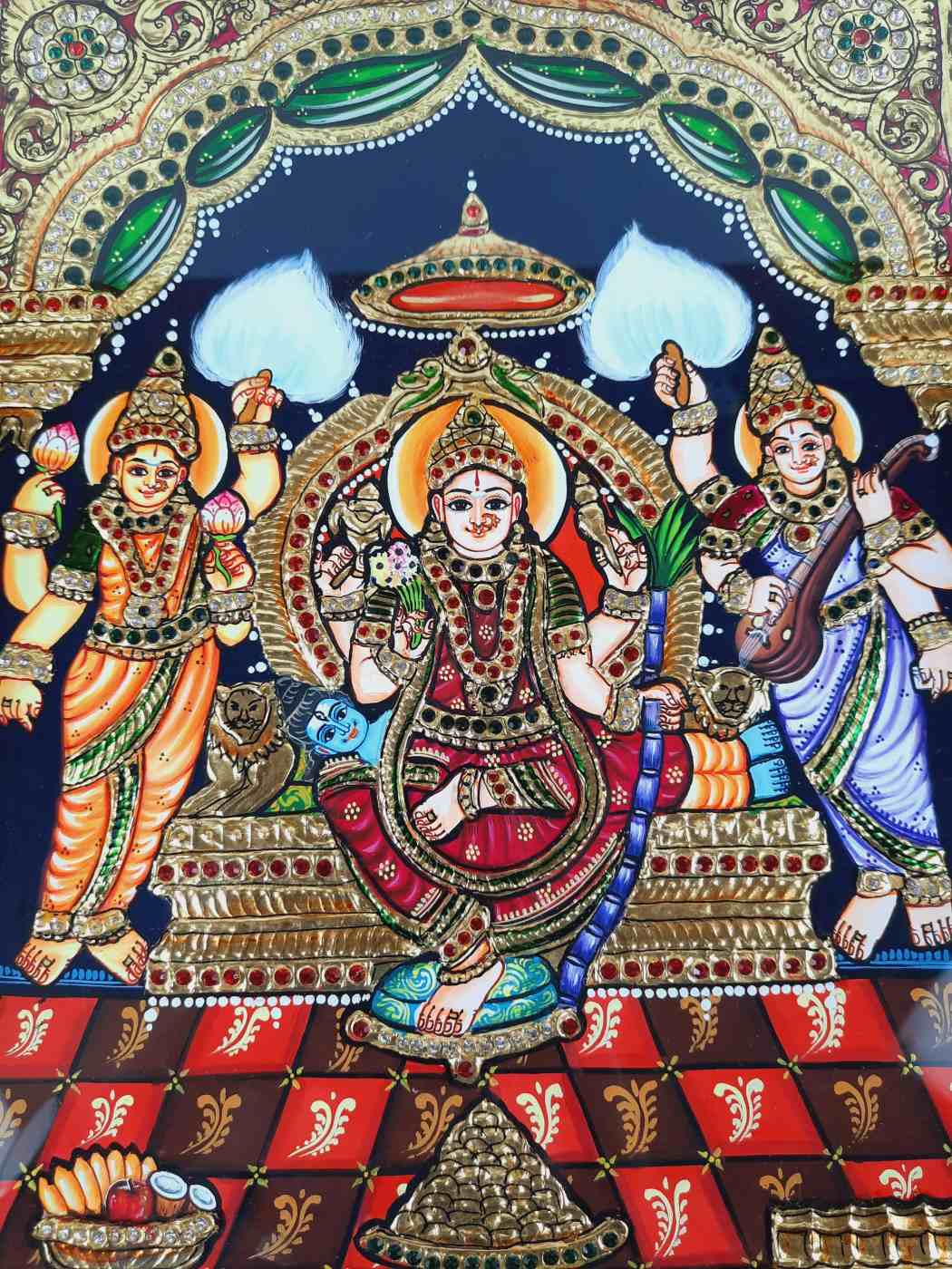 Gajalakhshmi - Tanjore Painting (15