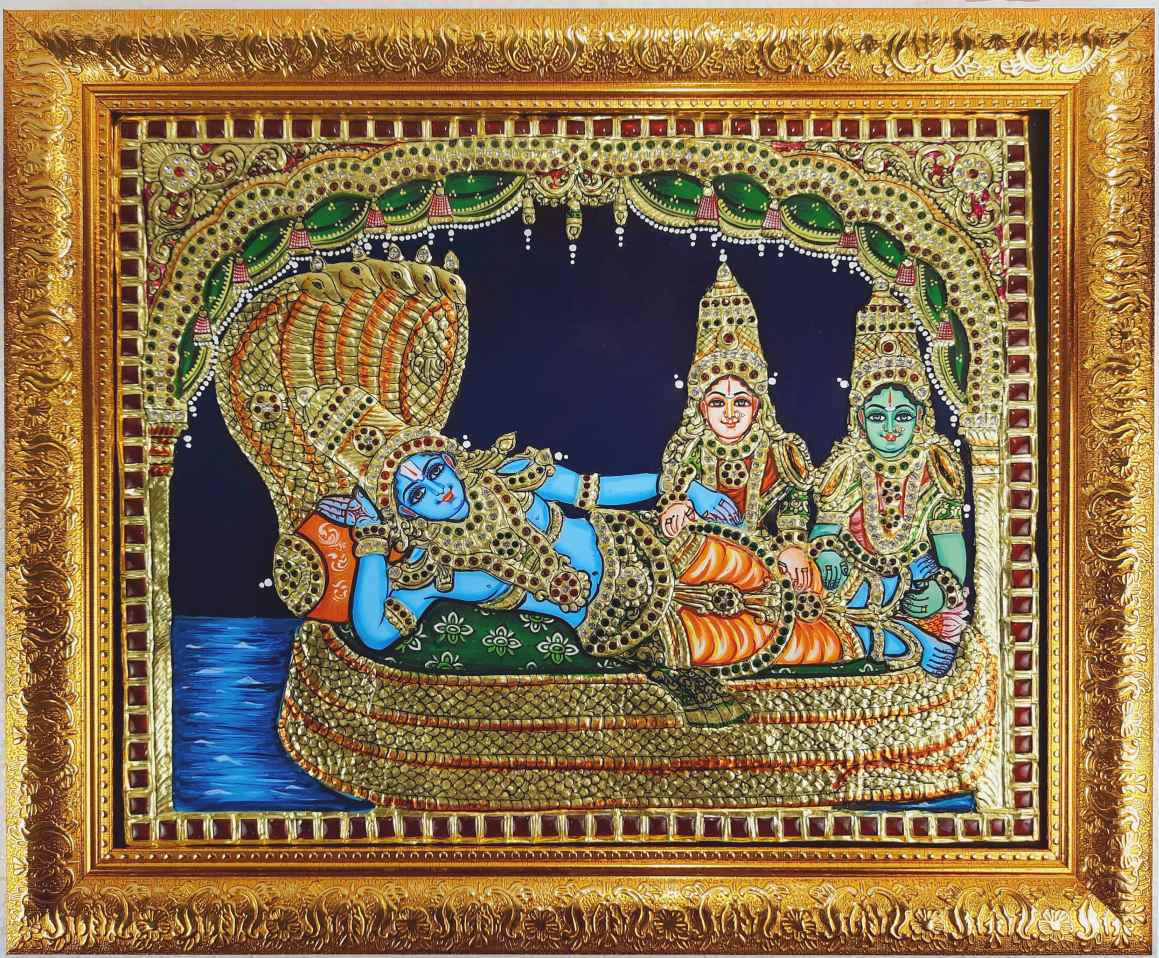 Sri Ranganathar Swamy Tanjore Painting
