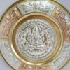 Gajalakshmi Tanjore Art Plate 7 Inches, crafted from high-quality copper and silver, Tri-Metal Art Wall Hanging, Ready to Ship