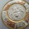 Gajalakshmi Tanjore Art Plate 8 Inches, crafted from high-quality copper and silver, Tri-Metal Art Wall Hanging, Ready to Ship