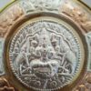 Gajalakshmi Tanjore Art Plate 8 Inches, crafted from high-quality copper and silver, Tri-Metal Art Wall Hanging, Ready to Ship