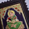 Annapoorani Tanjore Painting with Teak Wood Frame 22K Gold Foil Indian Artwork Gift Size Ready to Ship