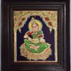 Annapoorani Tanjore Painting with Teak Wood Frame 22K Gold Foil Indian Artwork Gift Size Ready to Ship