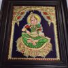 Annapoorani Tanjore Painting with Teak Wood Frame 22K Gold Foil Indian Artwork Gift Size Ready to Ship