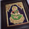 Annapoorani Tanjore Painting with Teak Wood Frame 22K Gold Foil Indian Artwork Gift Size Ready to Ship