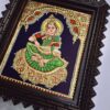 Annapoorani Tanjore Painting with Teak Wood Frame 22K Gold Foil Indian Artwork Gift Size Ready to Ship