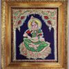 Annapoorani Tanjore Painting with Teak Wood Frame 22K Gold Foil Indian Artwork Gift Size Ready to Ship