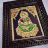 Annapoorani Tanjore Painting with Teak Wood Frame 22K Gold Foil Indian Artwork Gift Size Ready to Ship