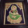 Annapoorani Tanjore Painting with Teak Wood Frame 22K Gold Foil Indian Artwork Gift Size Ready to Ship