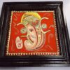 22K Gold Ganesha Tanjore painting with Frame, Auspicious Handmade Personalized Gift for New Home, Office, Wall Décor, Ready to Ship