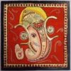 22K Gold Ganesha Tanjore painting with Frame, Auspicious Handmade Personalized Gift for New Home, Office, Wall Décor, Ready to Ship