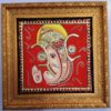 22K Gold Ganesha Tanjore painting with Frame, Auspicious Handmade Personalized Gift for New Home, Office, Wall Décor, Ready to Ship