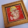 22K Gold Ganesha Tanjore painting with Frame, Auspicious Handmade Personalized Gift for New Home, Office, Wall Décor, Ready to Ship