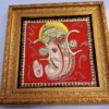 22K Gold Ganesha Tanjore painting with Frame, Auspicious Handmade Personalized Gift for New Home, Office, Wall Décor, Ready to Ship