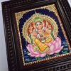 Traditional Ganesha Tanjore Painting 15" X 13" in Teakwood Frame, 22K Gold Foils, Jaipur Gem Stones, Religious Decor, Fast Global Shipping