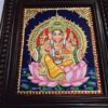 Traditional Ganesha Tanjore Painting 15" X 13" in Teakwood Frame, 22K Gold Foils, Jaipur Gem Stones, Religious Decor, Fast Global Shipping