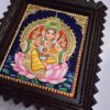 Traditional Ganesha Tanjore Painting 15" X 13" in Teakwood Frame, 22K Gold Foils, Jaipur Gem Stones, Religious Decor, Fast Global Shipping