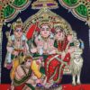 Tanjore Painting Ram Darbar with Frame 22K Gold Foils Teakwood Framed Painting Housewarming Gift Pooja Room Décor Ready to Ship