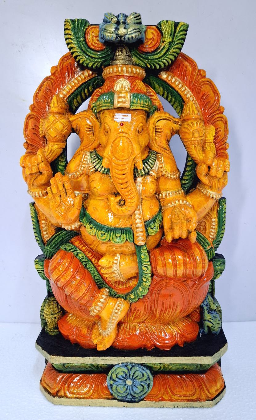 Wooden Ganesha statue