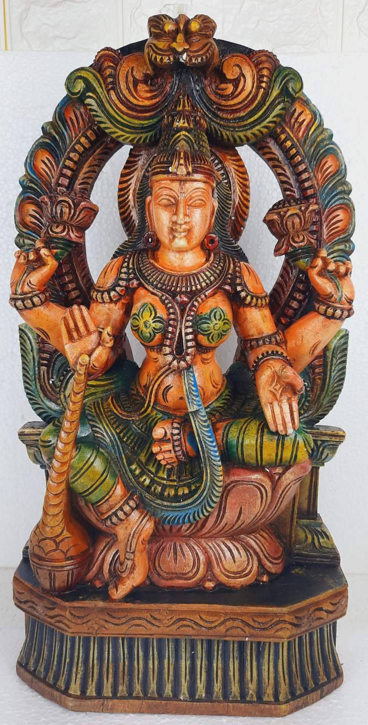 Wooden Lakshmi Statue
