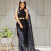 Premium Georgette Saree Black color