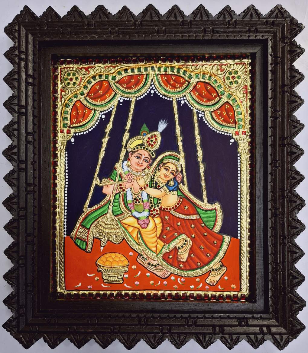 Radha Krishna Tanjore Painting