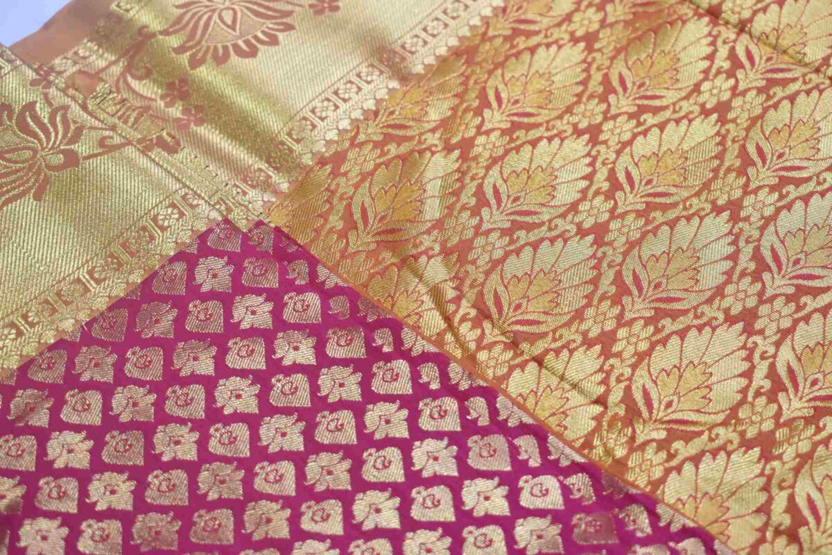 Bangalori Silk Saree Red Orange