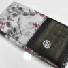 Linen Cotton Saree White Black Flower