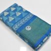 Linen Cotton Saree Blue
