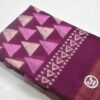 Linen Cotton Saree Maroon White Diamond
