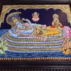 Ranganathar Tanjore Painting with Frame 23x19 Inches 22K Gold Foils Shiny Crystal Rhinestones Quality Frame Indian Art Gift Ready to Ship