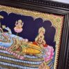 Ranganathar Tanjore Painting with Frame 23x19 Inches 22K Gold Foils Shiny Crystal Rhinestones Quality Frame Indian Art Gift Ready to Ship