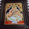 Tanjore Painting Saraswathi with Frame 22K Gold Foils Teakwood Framed Painting 13x11 Inch Housewarming Gift Pooja Room Décor Ready to Ship