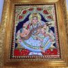 Tanjore Painting Saraswathi with Frame 22K Gold Foils Teakwood Framed Painting 13x11 Inch Housewarming Gift Pooja Room Décor Ready to Ship