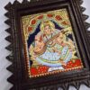 Tanjore Painting Saraswathi with Frame 22K Gold Foils Teakwood Framed Painting 13x11 Inch Housewarming Gift Pooja Room Décor Ready to Ship