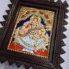 Tanjore Painting Saraswathi with Frame 22K Gold Foils Teakwood Framed Painting 13x11 Inch Housewarming Gift Pooja Room Décor Ready to Ship