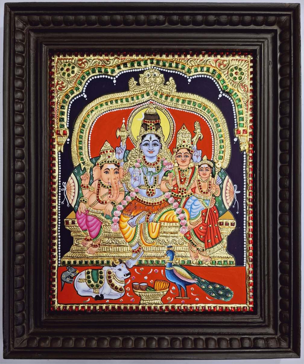 Shiva Family Tanjore Painting