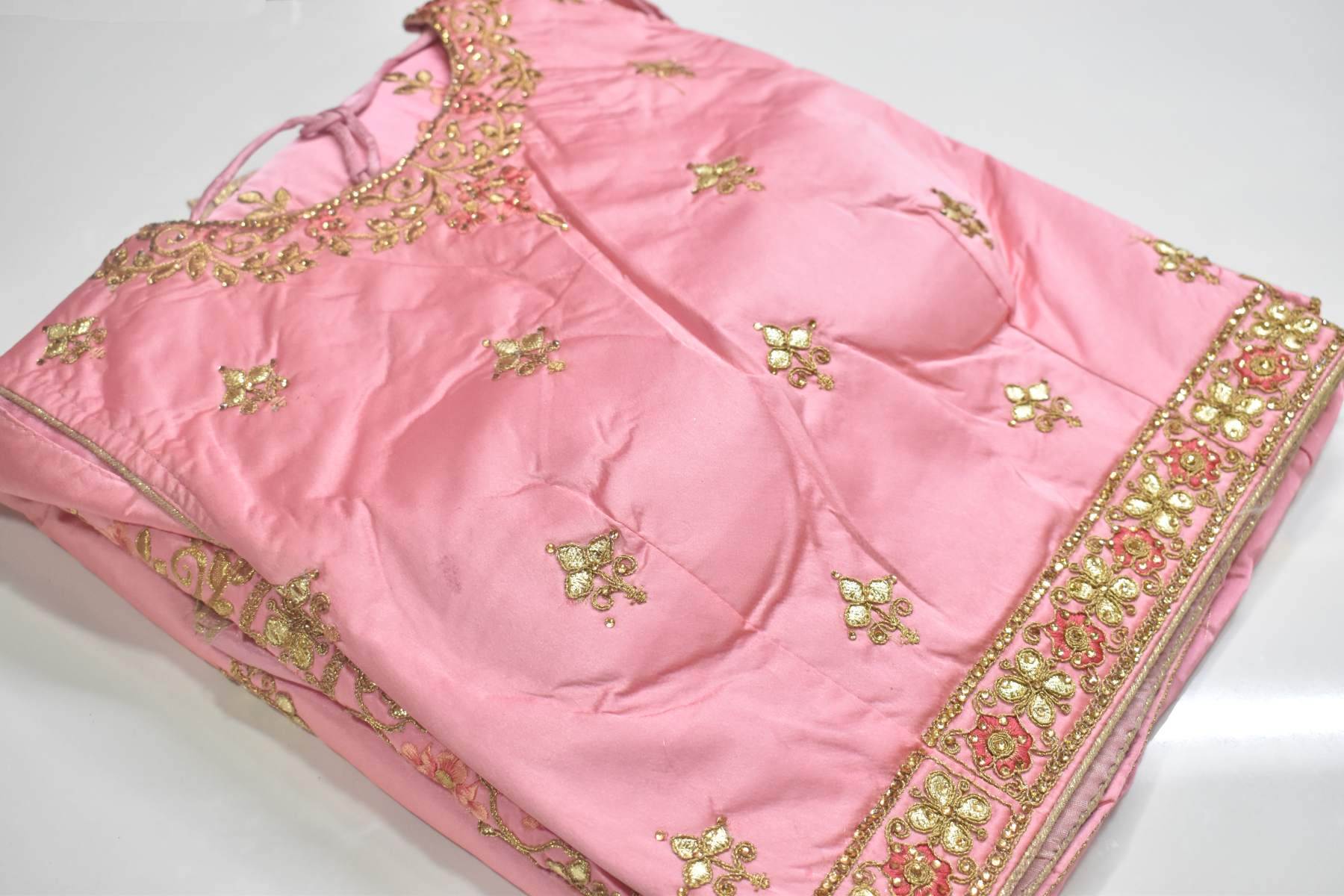  Mathangi Lotus Rose Color Lehenga Choli With Zari Embroidery Works