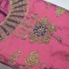 Sirin English Rose Color Long Gown Dress With Golden Zari Embroidery Works