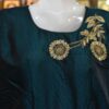  Myraa Peacock Blue Color Long Gown Dress With Zari Embroidery Works